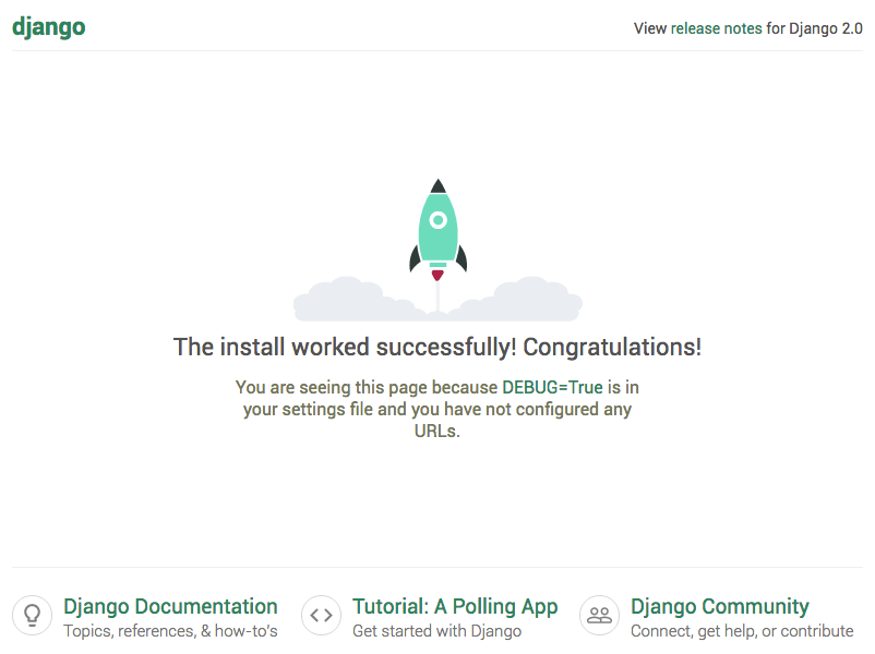 Django install confirmation graphic